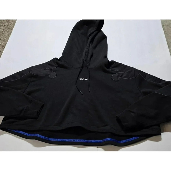 Puma X Koché Hoodie Cropped Sweatshirt Size XL Women's Black Casual Outerwear - Picture 12 of 15